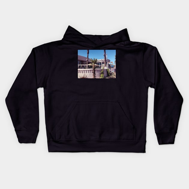 Midcentury Modern Coffee Shop in Palm Springs Kids Hoodie by offdutyplaces